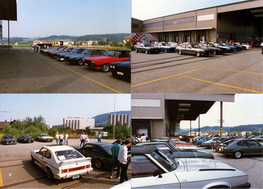 Der Parklatz voller Capri aus der Schweiz
The parking lot full of Capri from Switzerland
La place de parking pleine de Capri depuis la Suisse